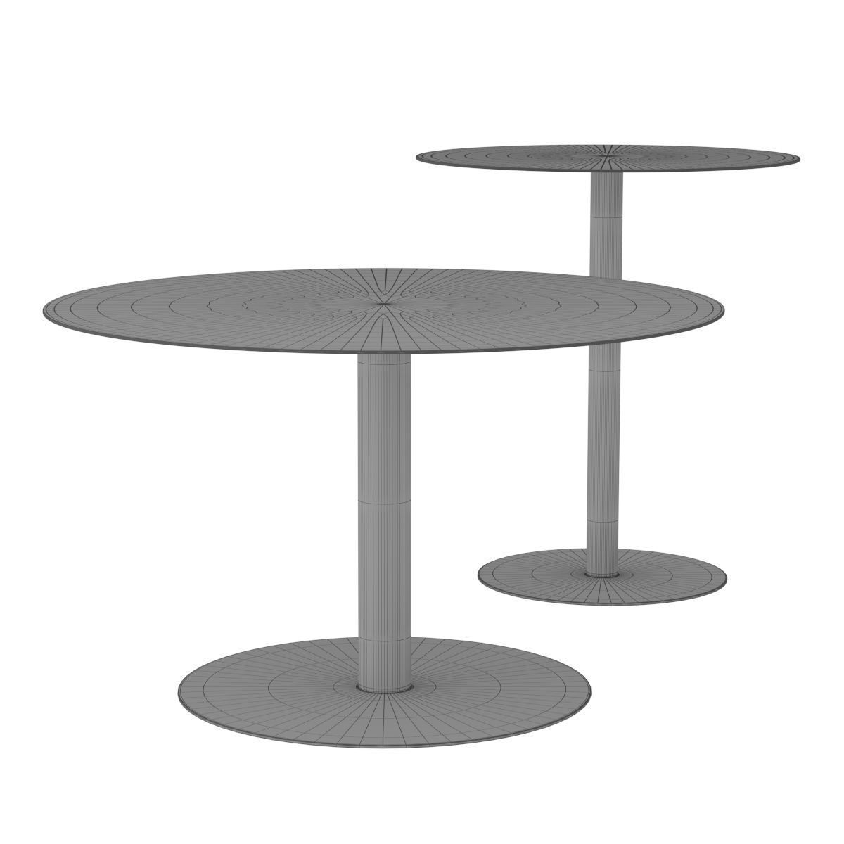 Snow brushed side and coffee table By Zuiver 3D model_1