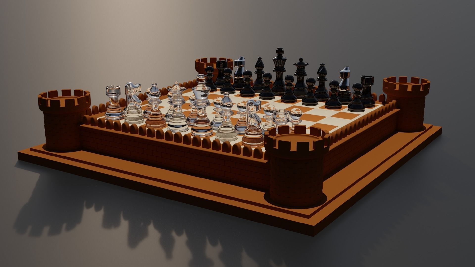 Glass Chess 3D model_1