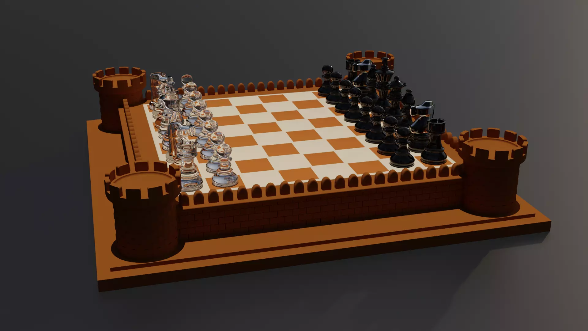 Glass Chess 3D model_0