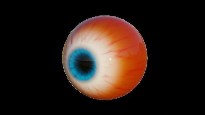 Realistic Eye orange and Low-poly 3D model