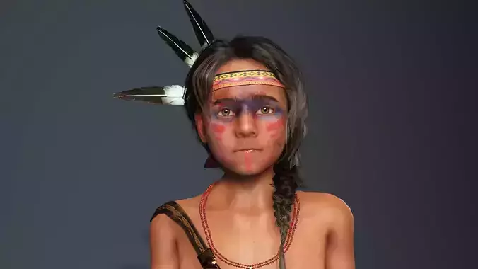 red indian boy High quality character full Rigged and Animated 