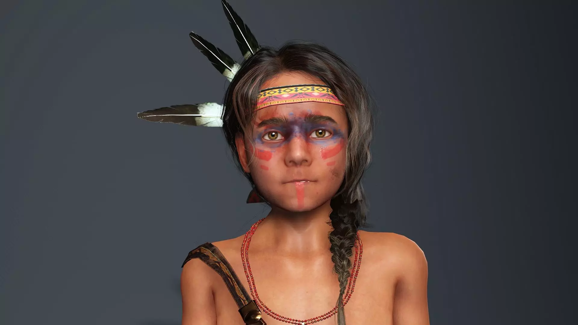 red indian boy High quality character full Rigged and Animated  3D model_0