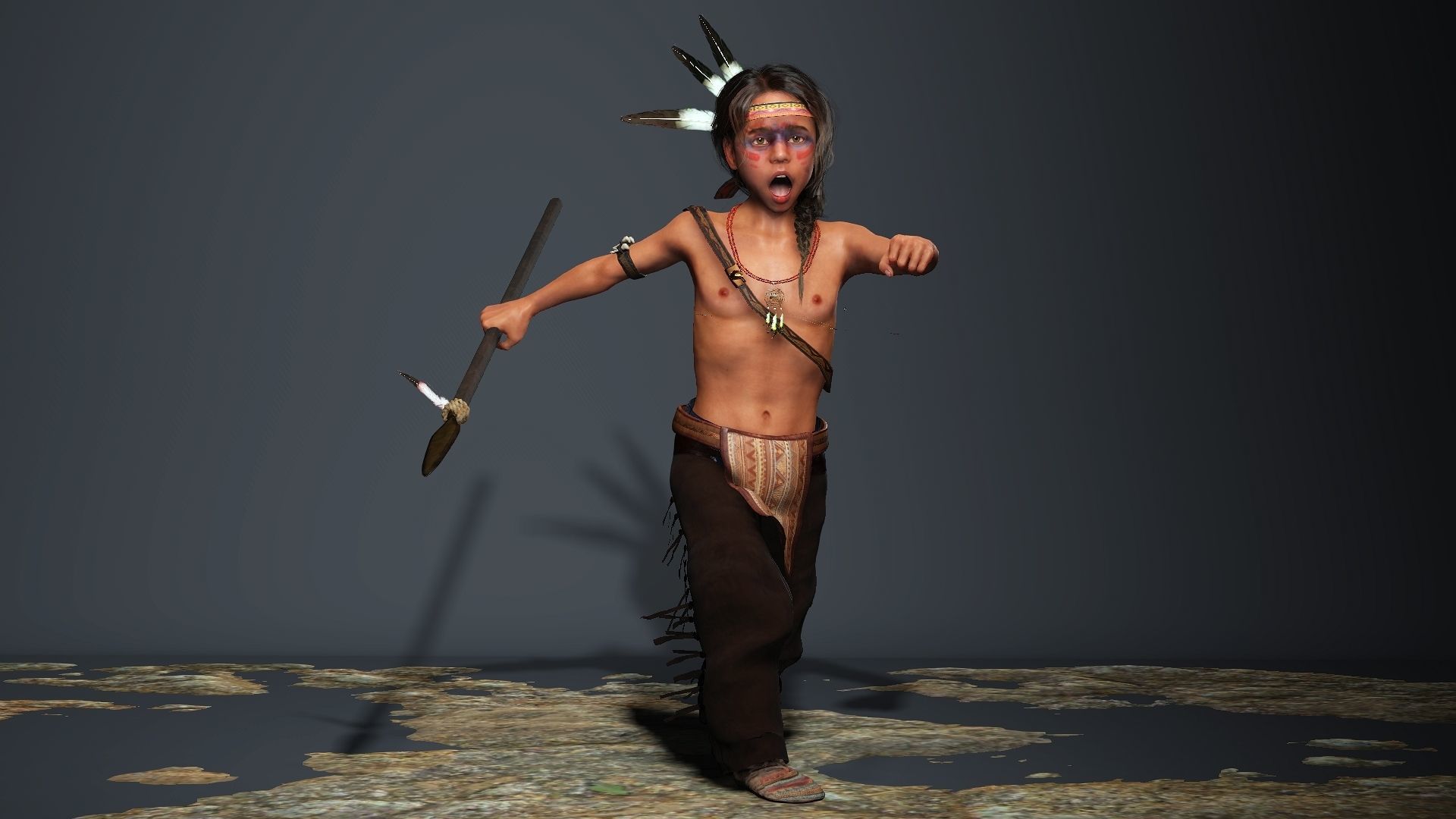 red indian boy High quality character full Rigged and Animated  3D model_4