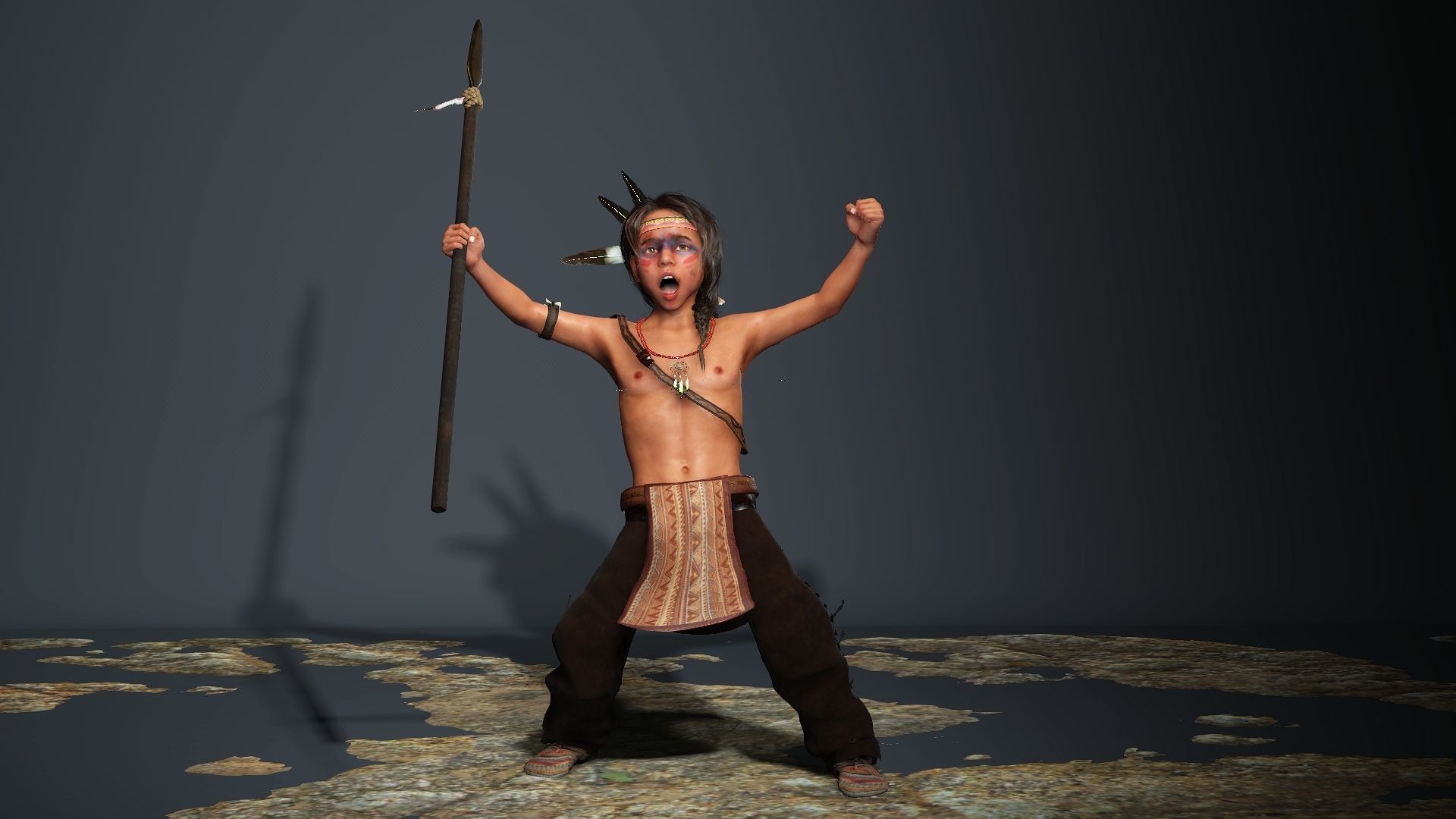 red indian boy High quality character full Rigged and Animated  3D model_10