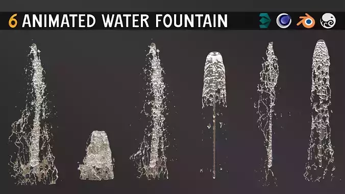 6 Animated water Fountain