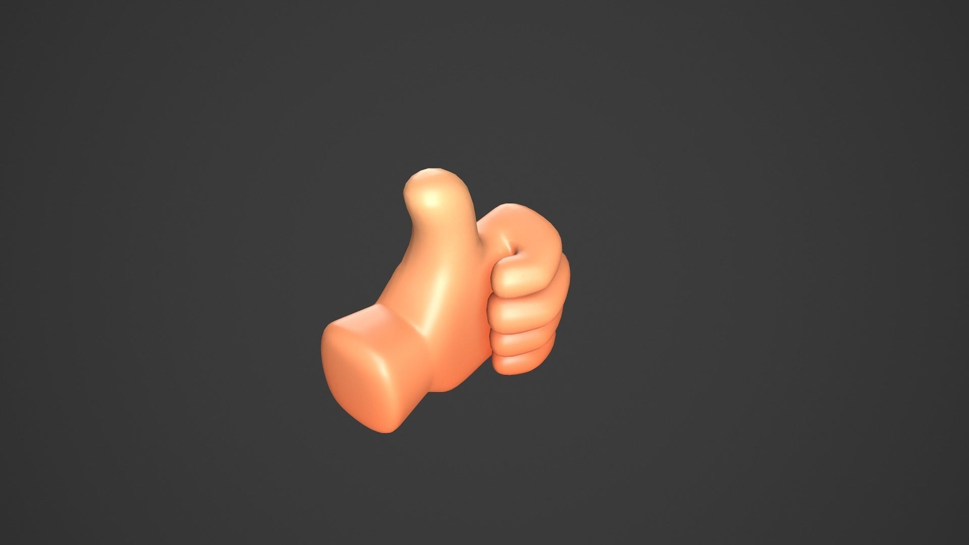 Thumbs Up Icon Low-poly 3D model_5