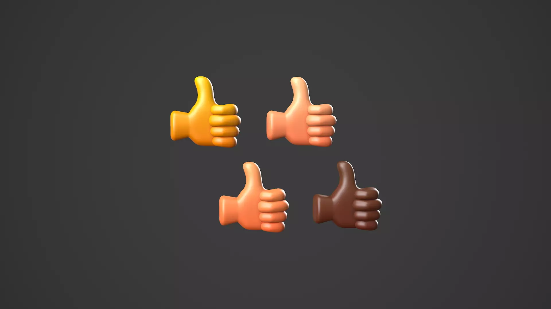 Thumbs Up Icon Low-poly 3D model_0