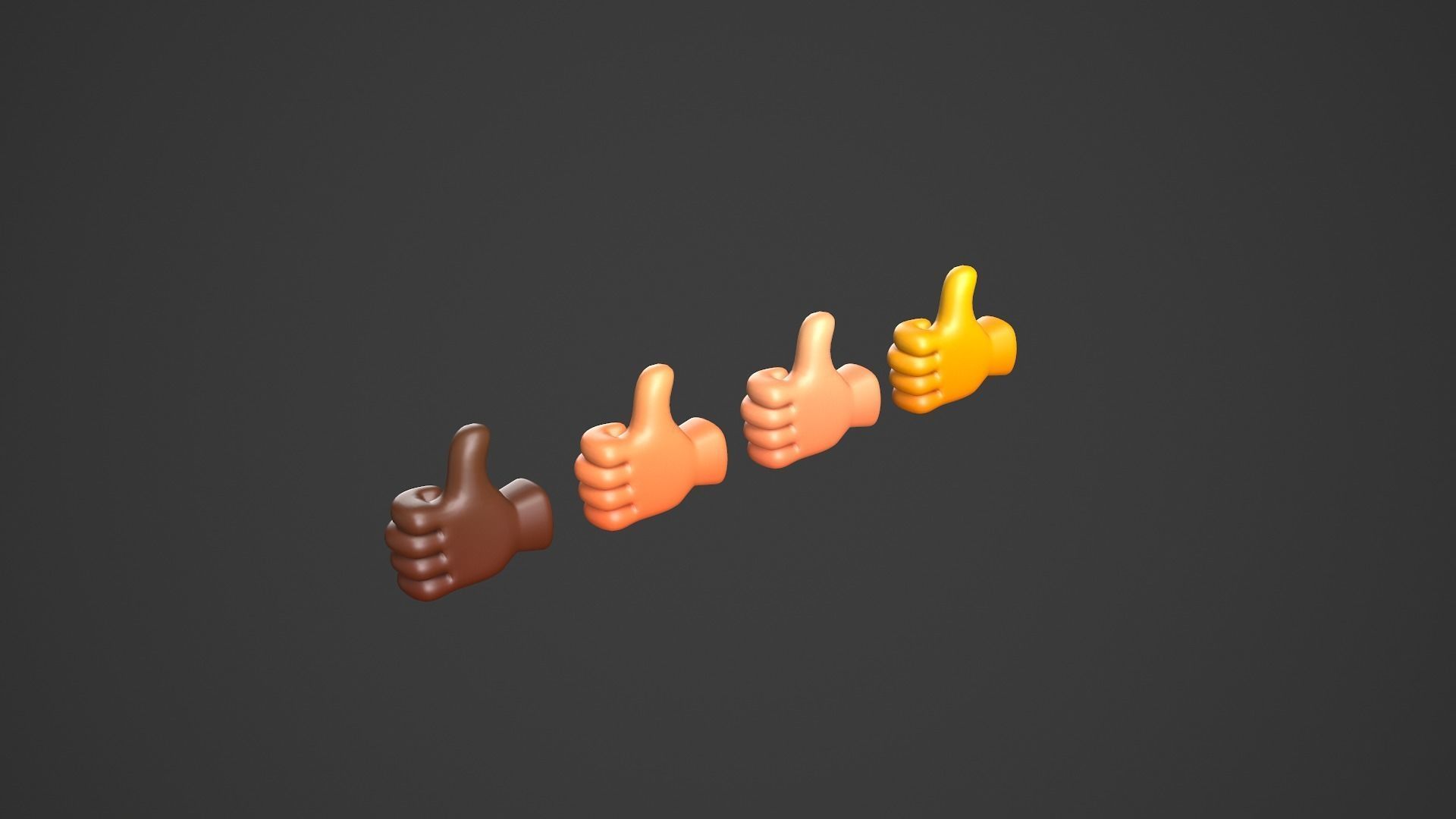 Thumbs Up Icon Low-poly 3D model_6