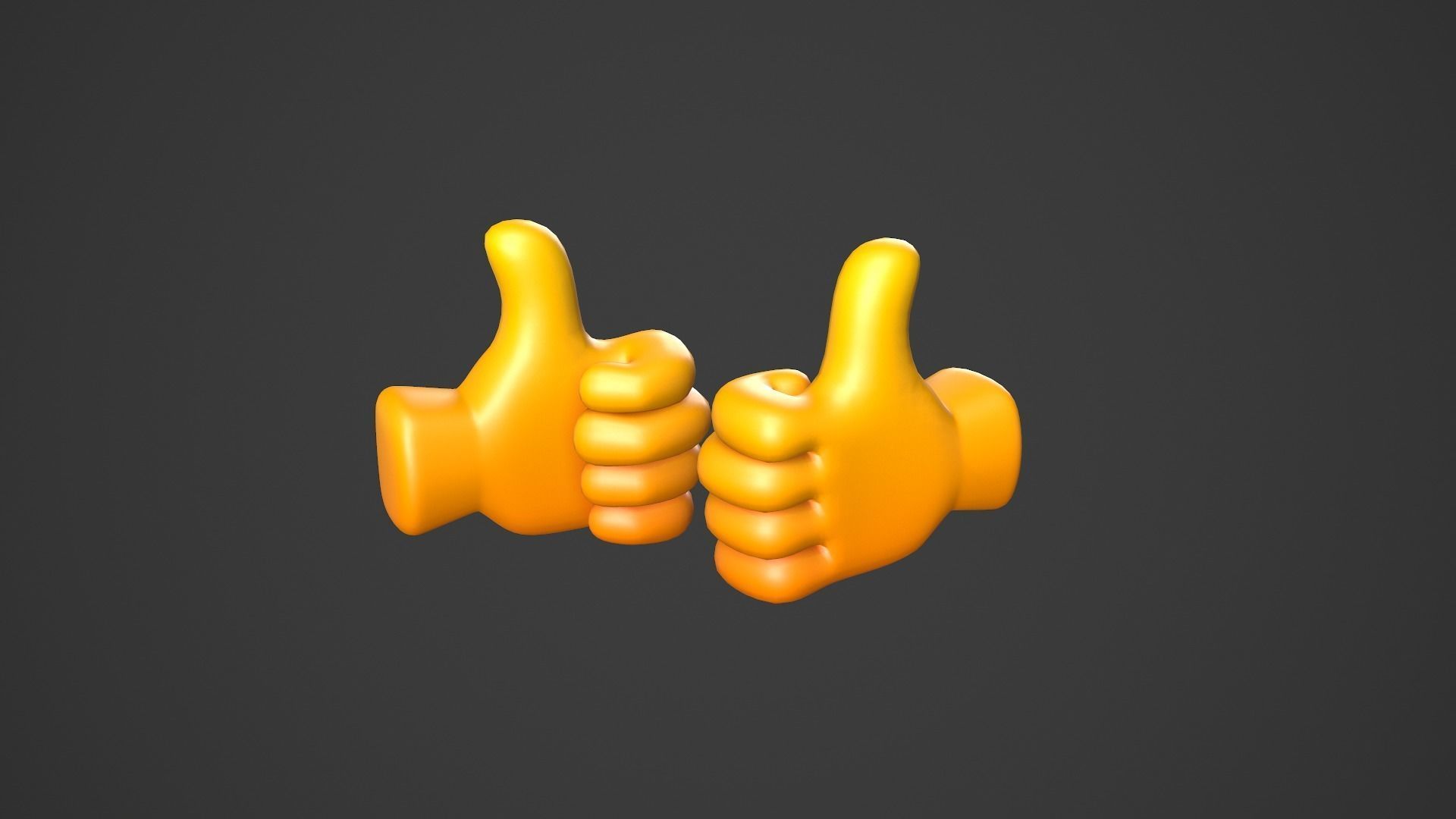 Thumbs Up Icon Low-poly 3D model_2
