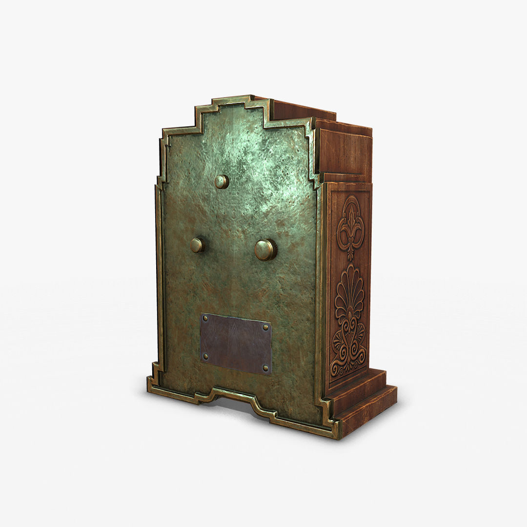 Antique Clock Low-poly 3D model_4