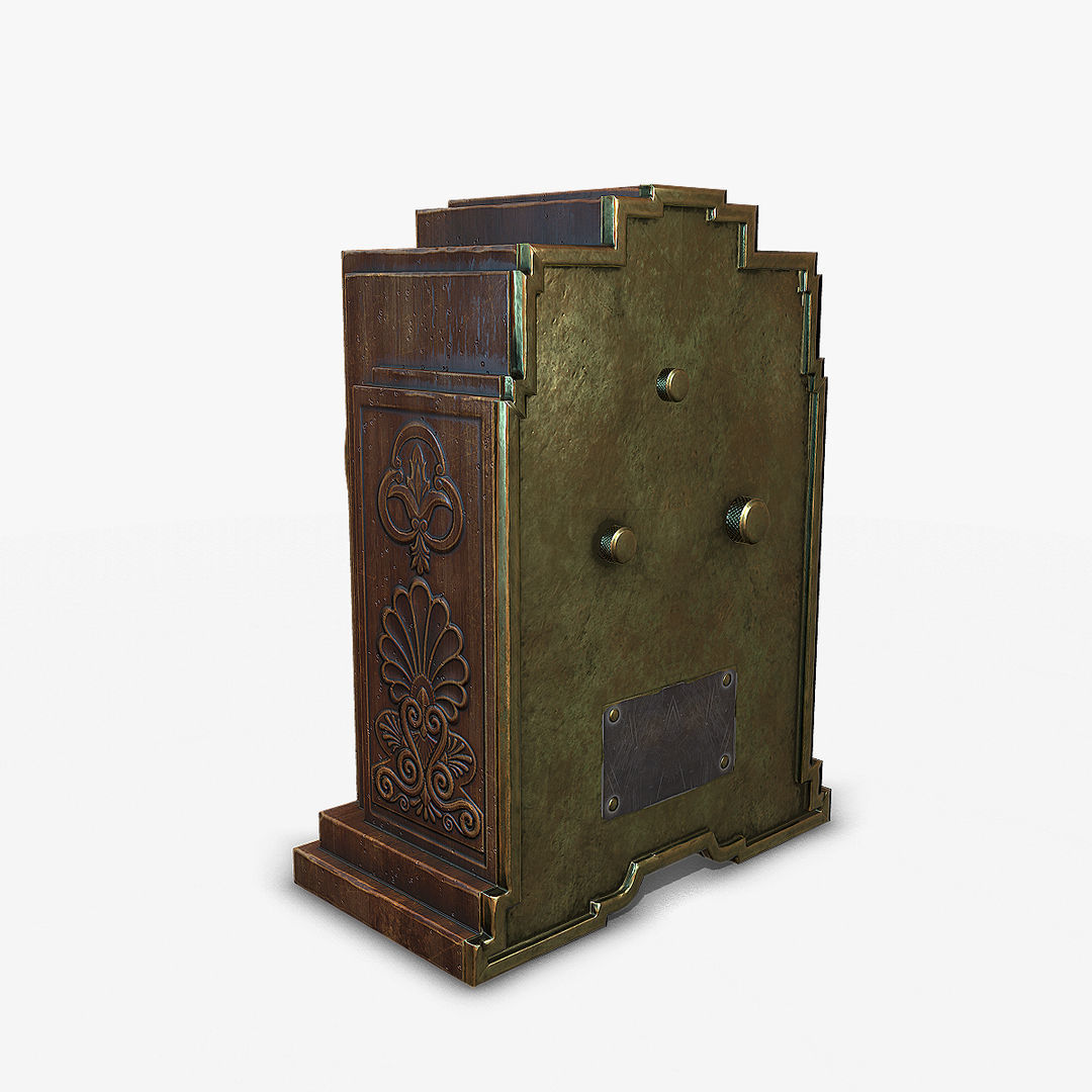 Antique Clock Low-poly 3D model_3