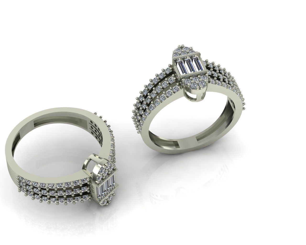 baget  briliant ring 3D print model_7