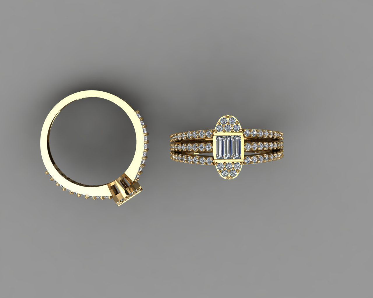 baget  briliant ring 3D print model_5