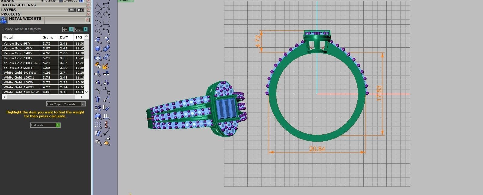 baget  briliant ring 3D print model_11