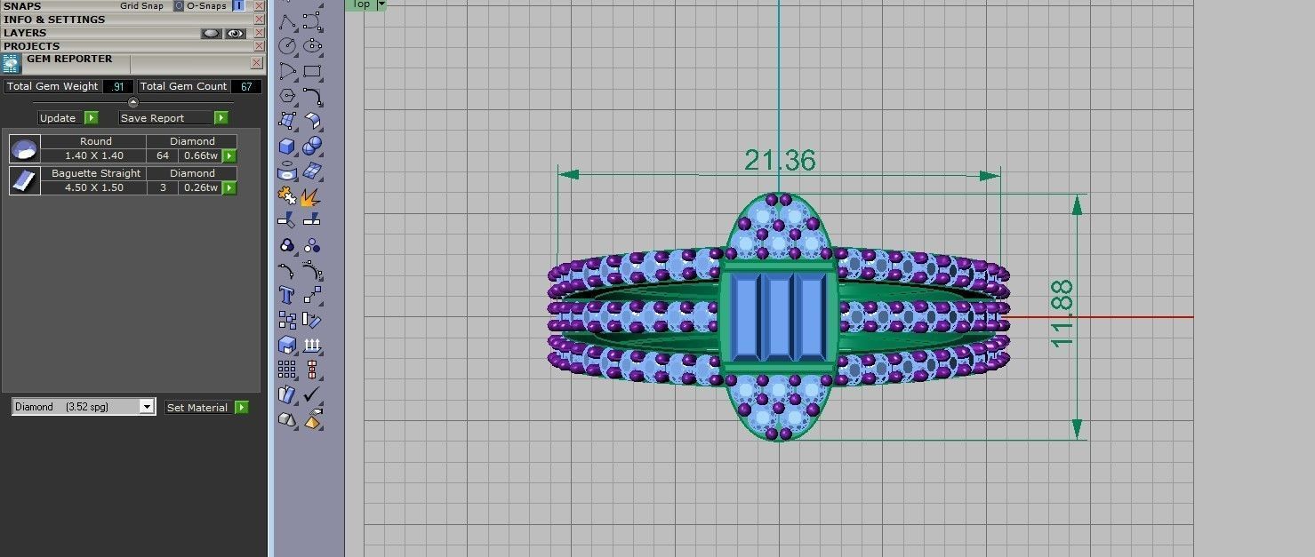 baget  briliant ring 3D print model_8