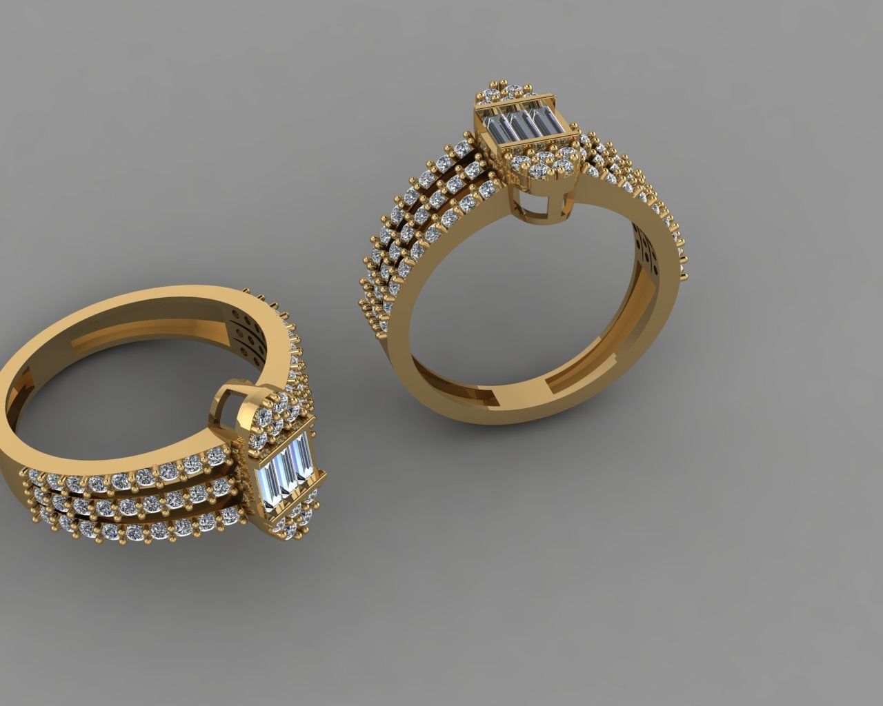 baget  briliant ring 3D print model_3