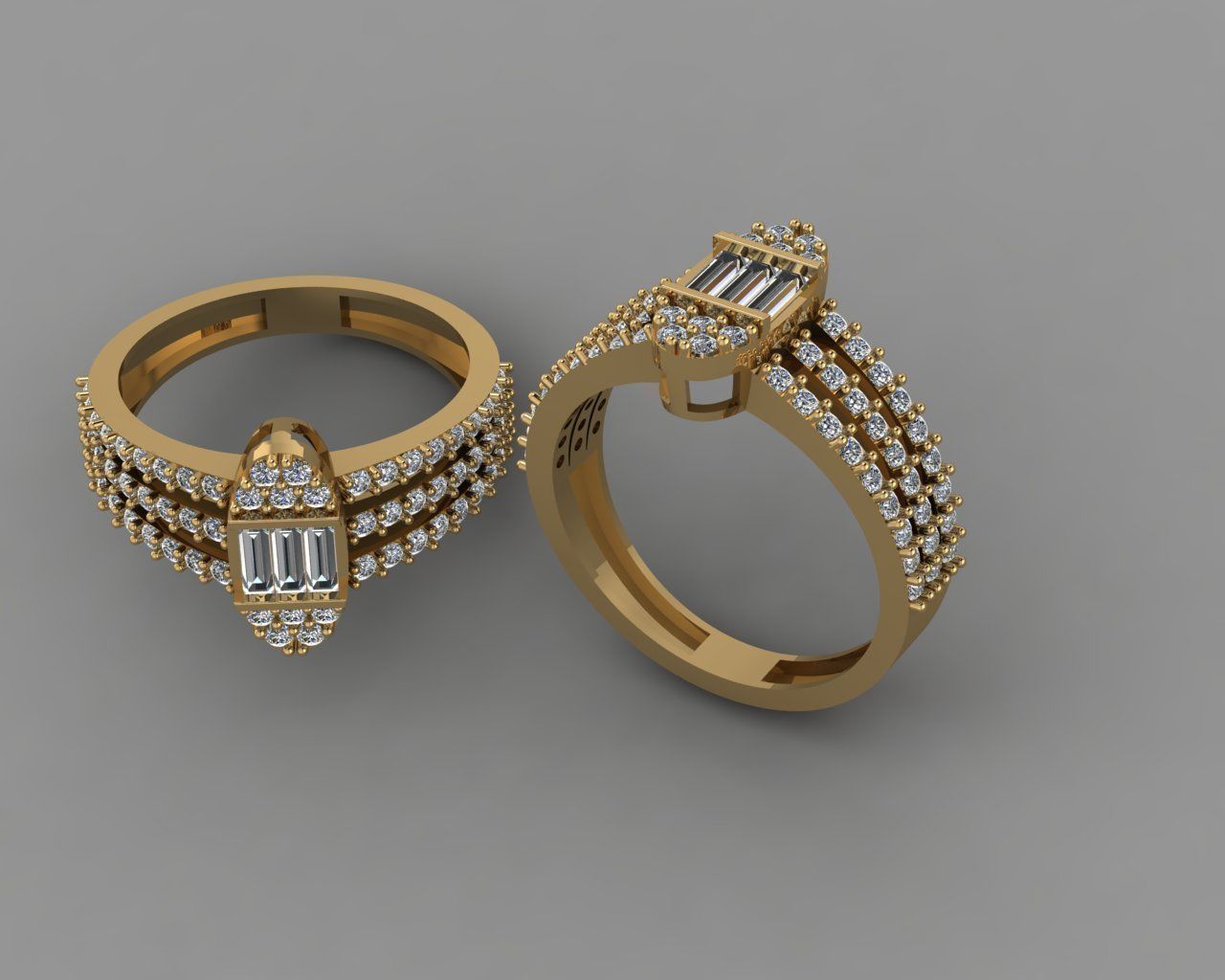 baget  briliant ring 3D print model_1
