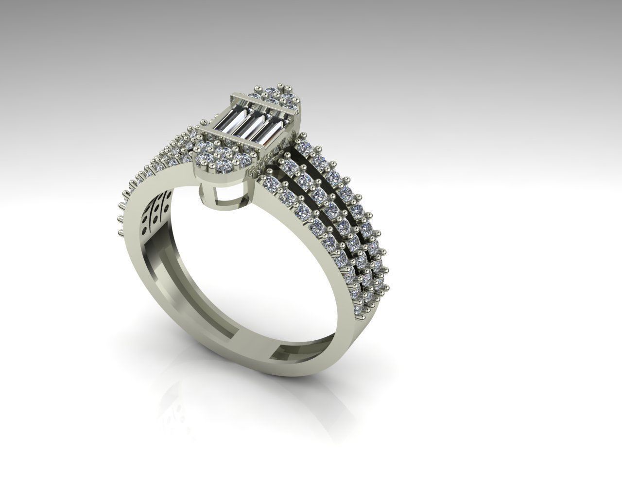 baget  briliant ring 3D print model_4
