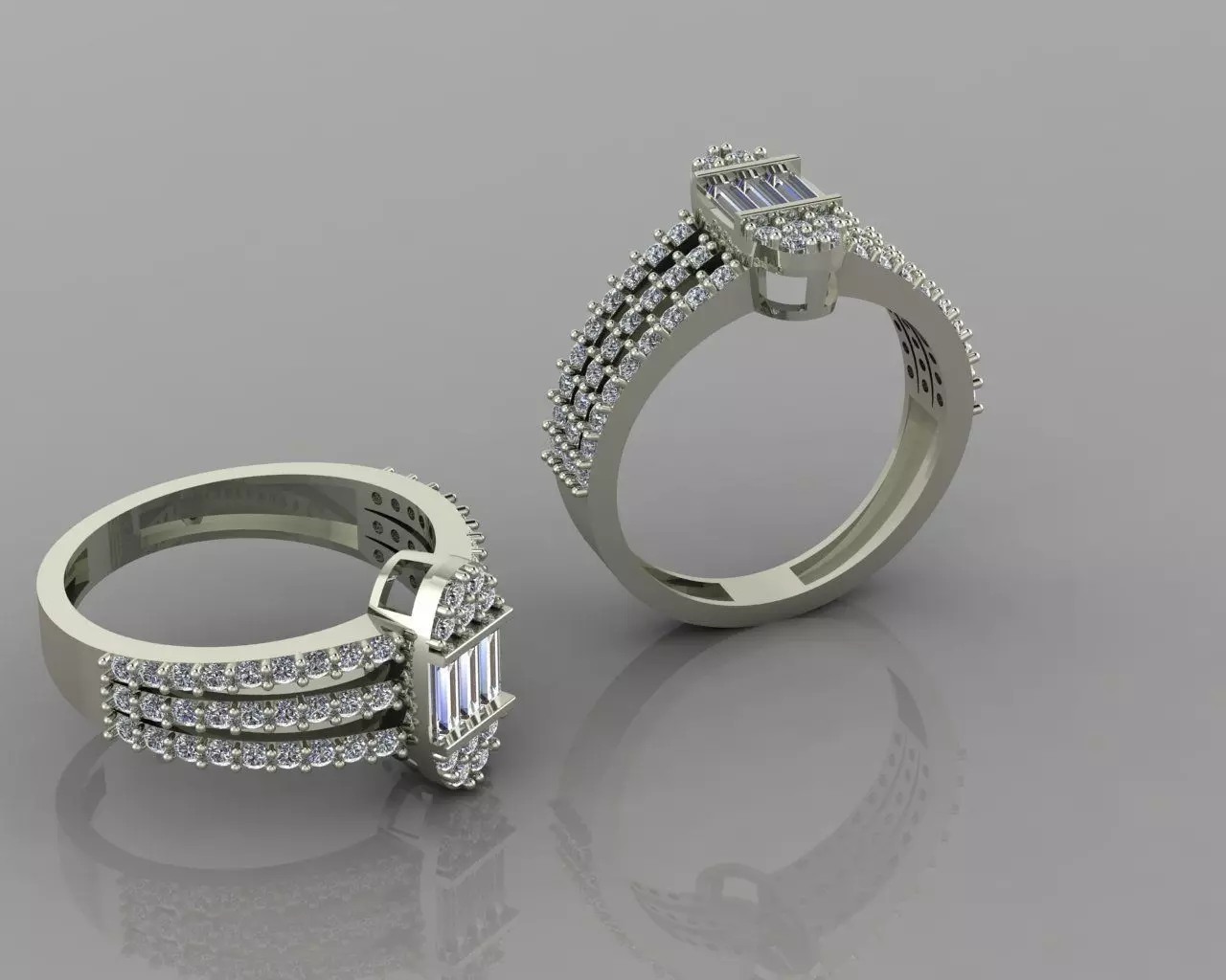baget  briliant ring 3D print model_0