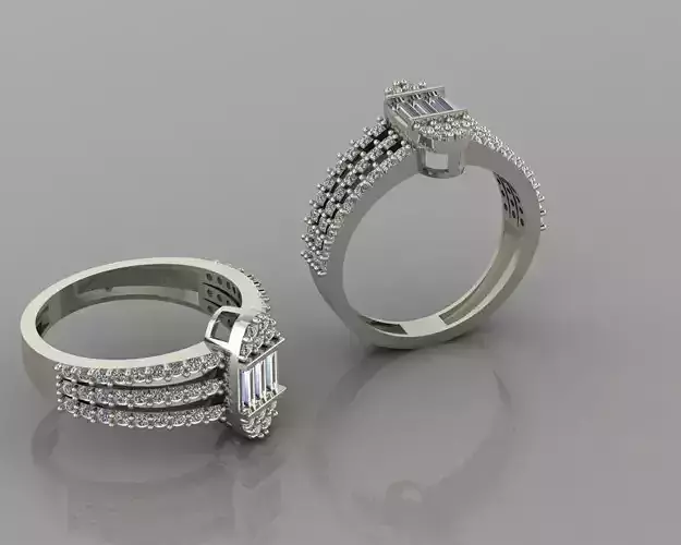 baget  briliant ring 3D print model