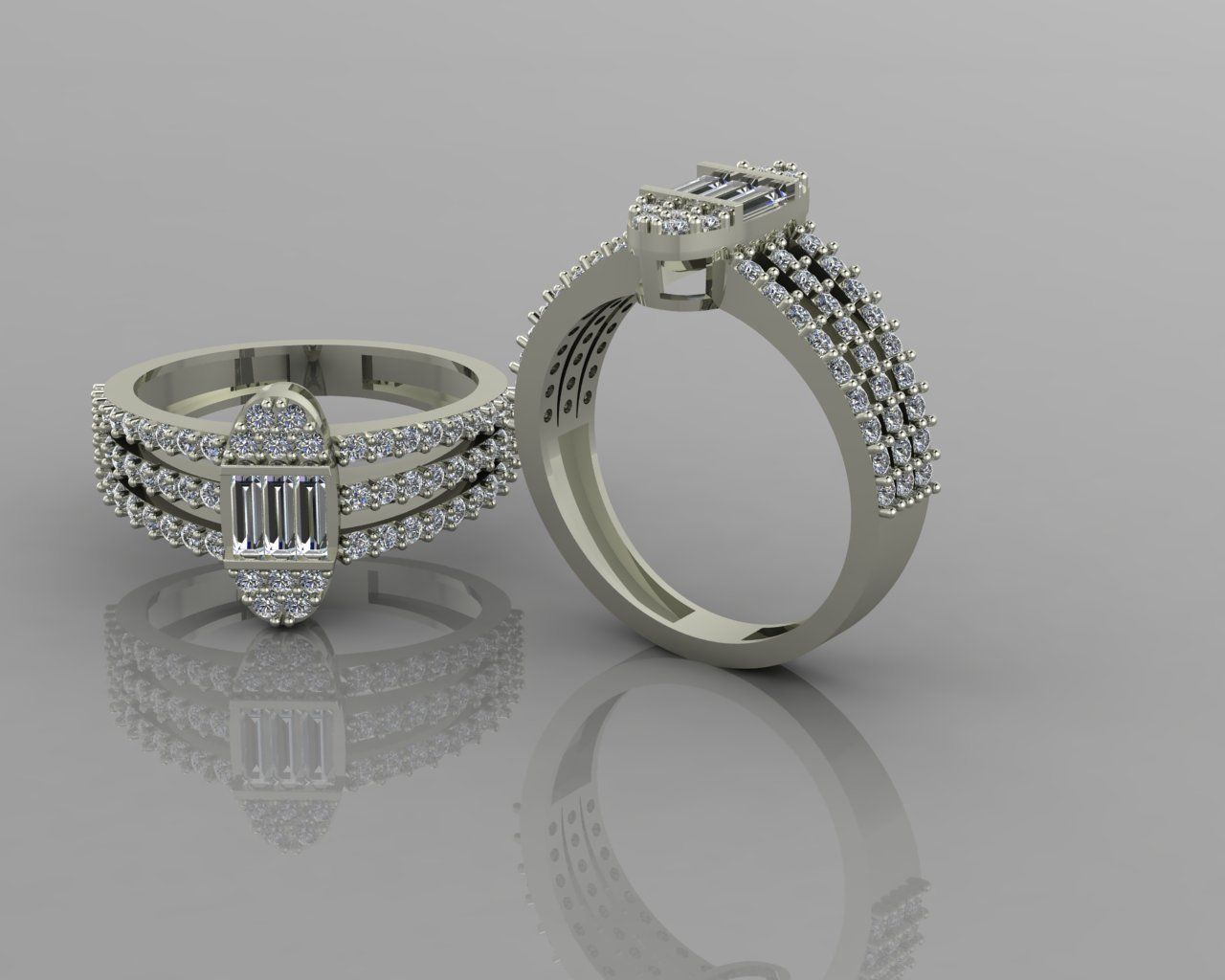 baget  briliant ring 3D print model_2