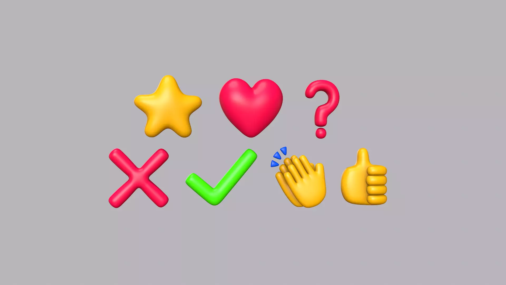 Social Media Icons Low-poly 3D model_0