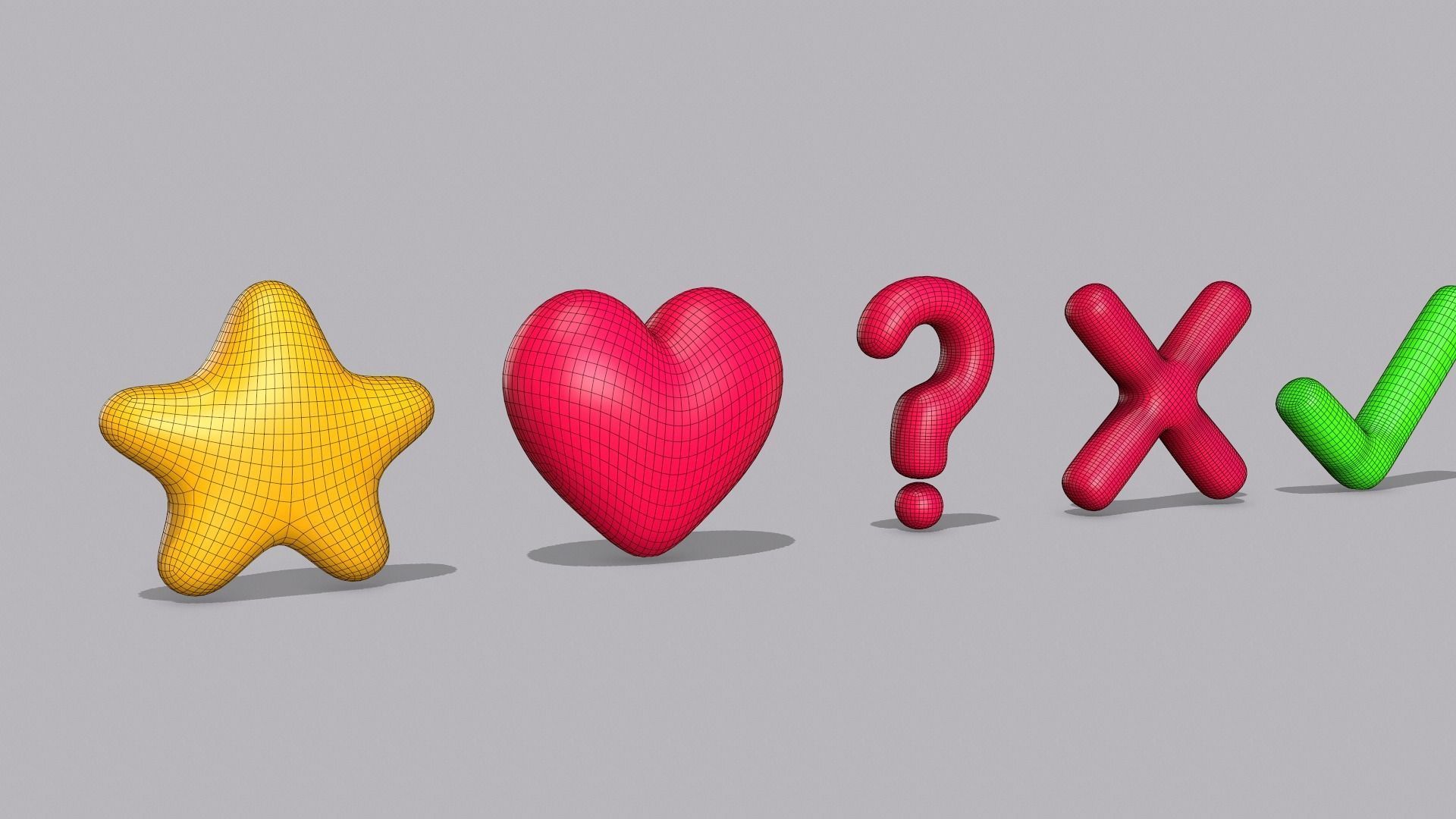 Social Media Icons Low-poly 3D model_10