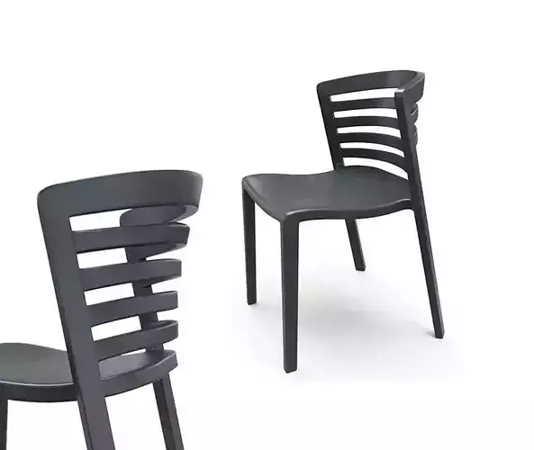 Plastic Chair Geometric Black Polypropylene