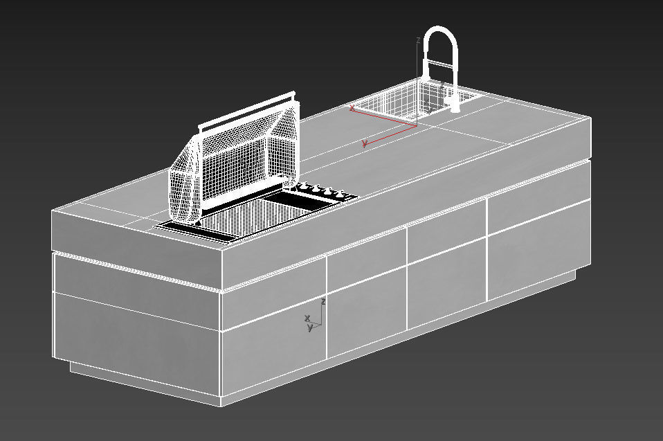 BBq - Island Steel with grill and sink 3D model_3