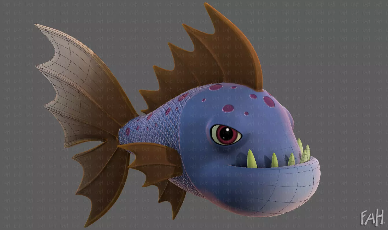 Fish V09 Low-poly 3D model_0