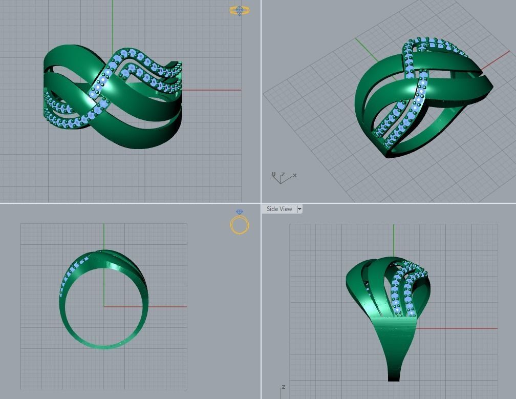 there are 5 jewelry rings  in this file  3D Model Collection_20