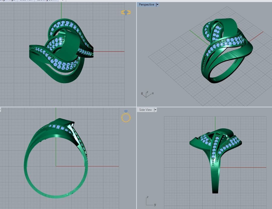 there are 5 jewelry rings  in this file  3D Model Collection_41