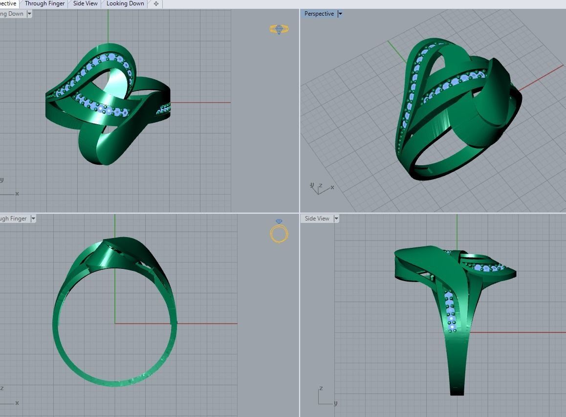 there are 5 jewelry rings  in this file  3D Model Collection_27