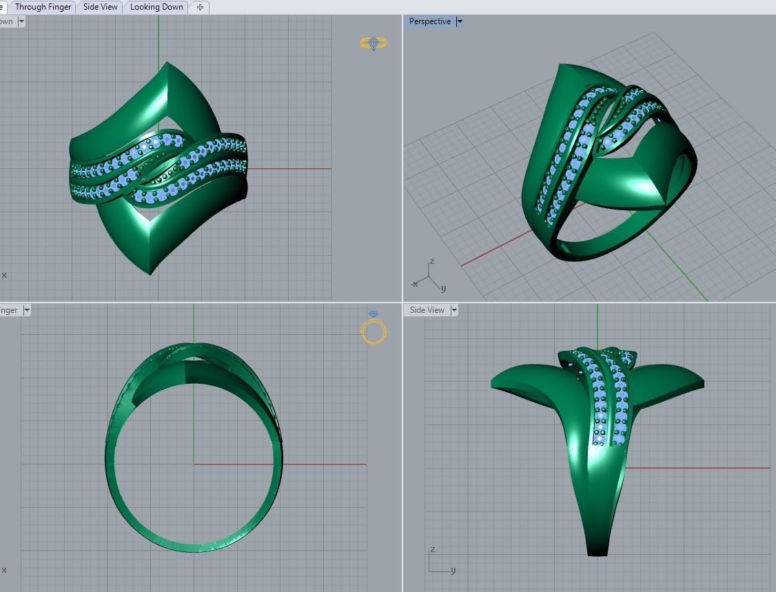 there are 5 jewelry rings  in this file  3D Model Collection_13