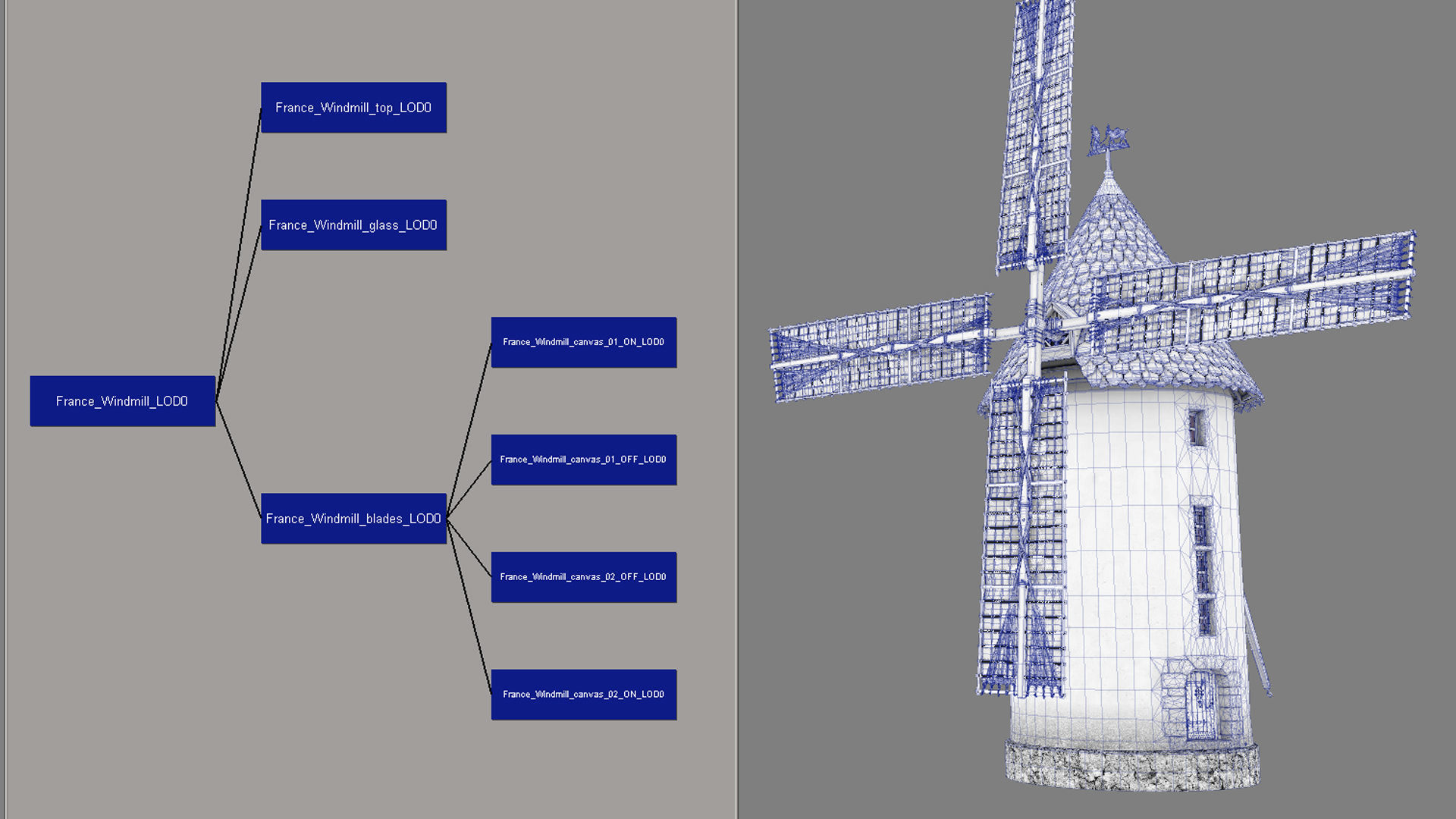 France Windmill Largny-sur-Automne Low-poly 3D model_33