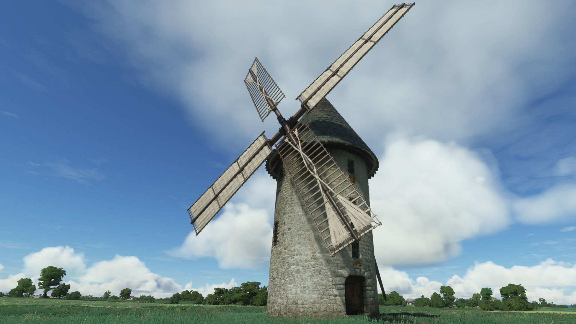 France Windmill Largny-sur-Automne Low-poly 3D model_1