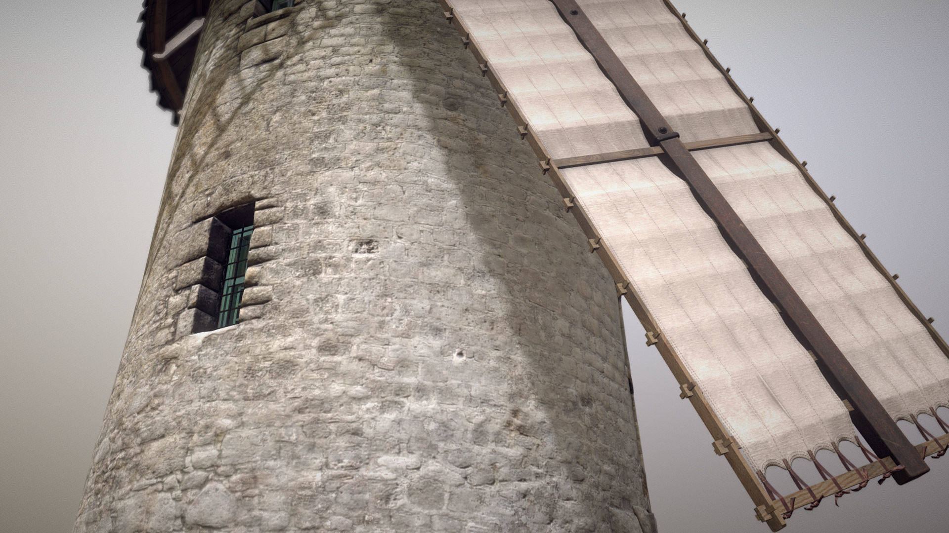 France Windmill Largny-sur-Automne Low-poly 3D model_18