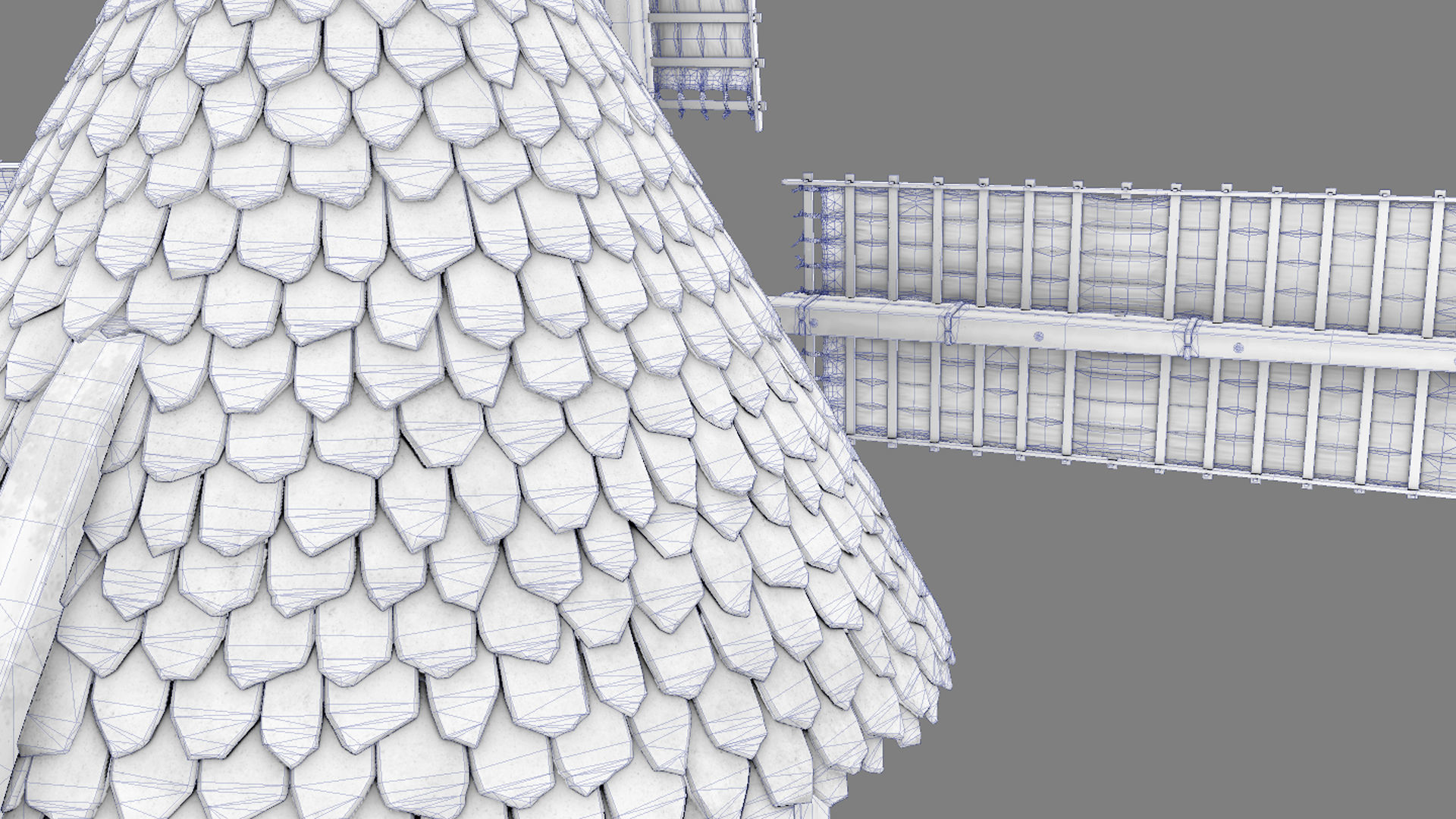 France Windmill Largny-sur-Automne Low-poly 3D model_26