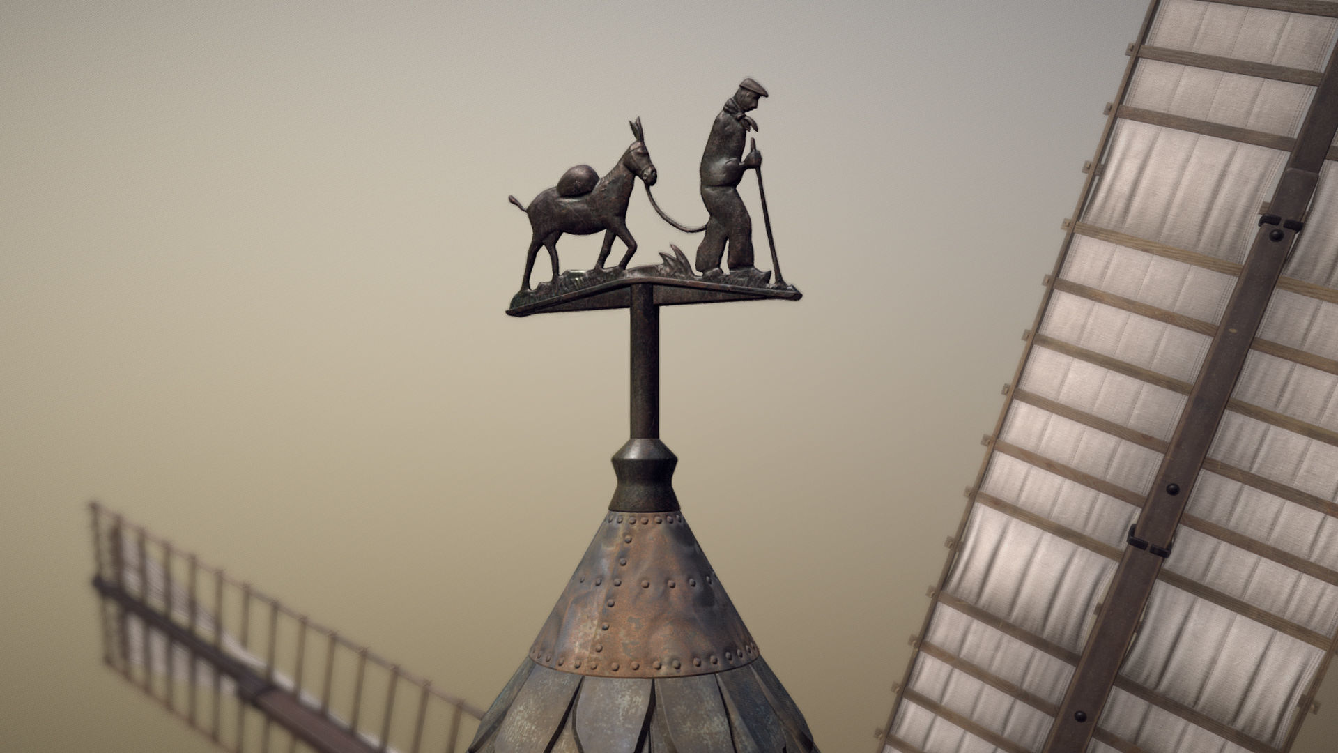 France Windmill Largny-sur-Automne Low-poly 3D model_20