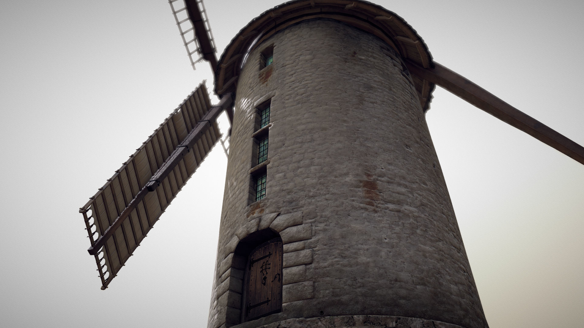 France Windmill Largny-sur-Automne Low-poly 3D model_15