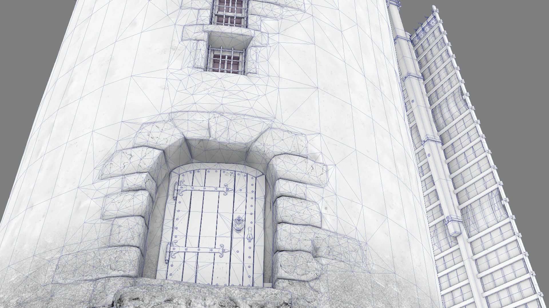 France Windmill Largny-sur-Automne Low-poly 3D model_25