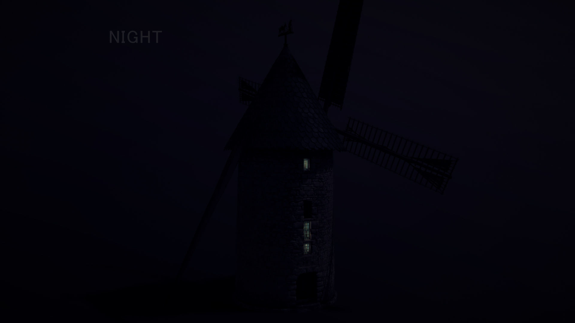 France Windmill Largny-sur-Automne Low-poly 3D model_31