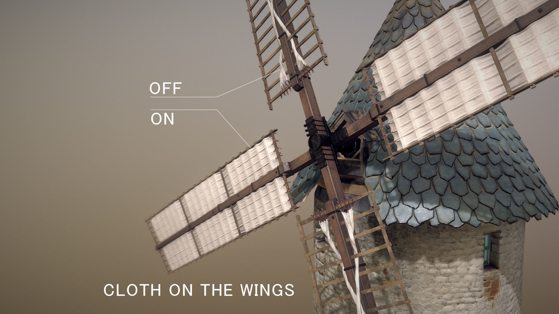 France Windmill Largny-sur-Automne Low-poly 3D model_5