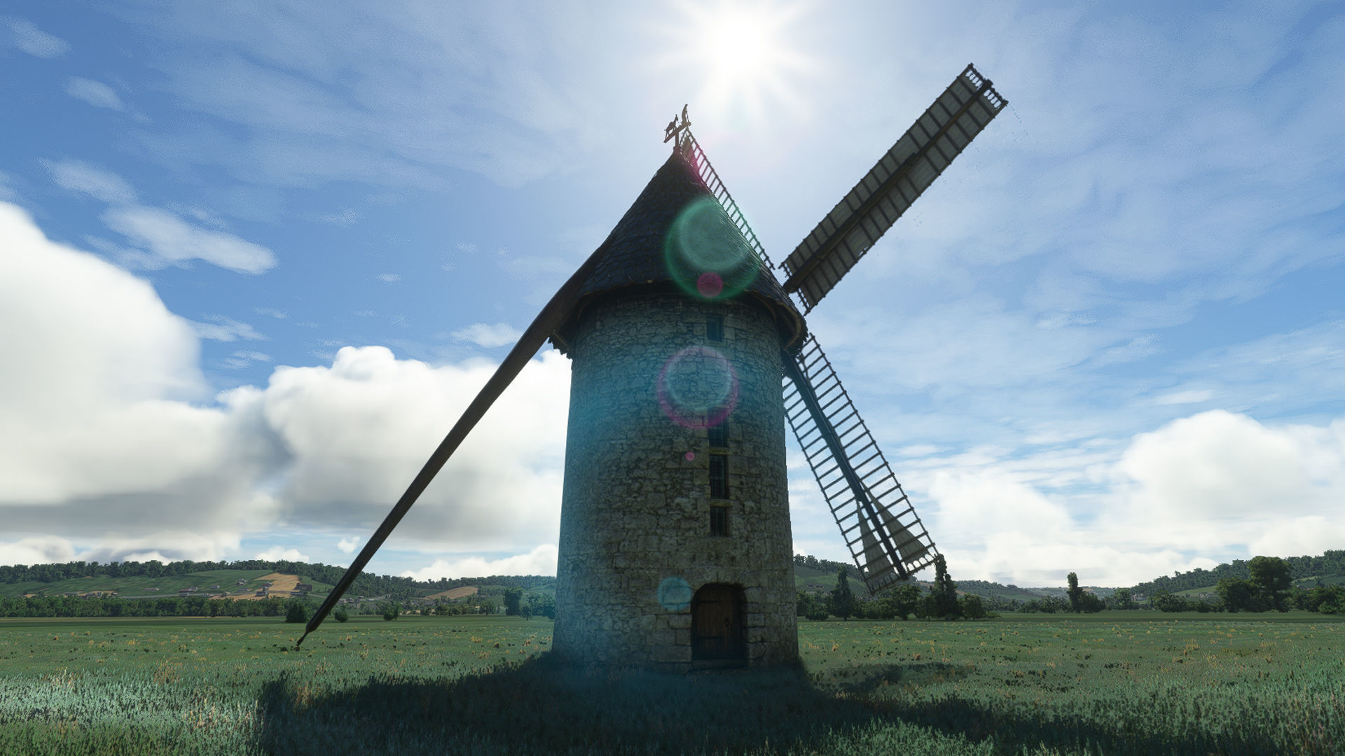 France Windmill Largny-sur-Automne Low-poly 3D model_2