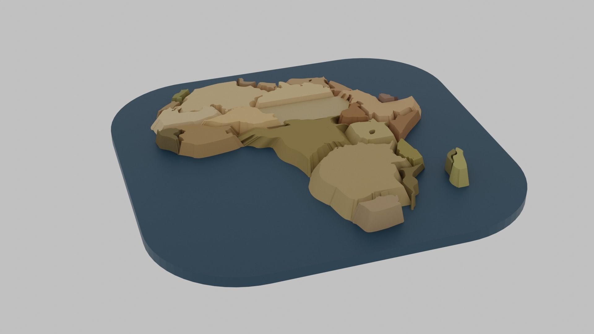 Continent - World Map Low-poly 3D model_5