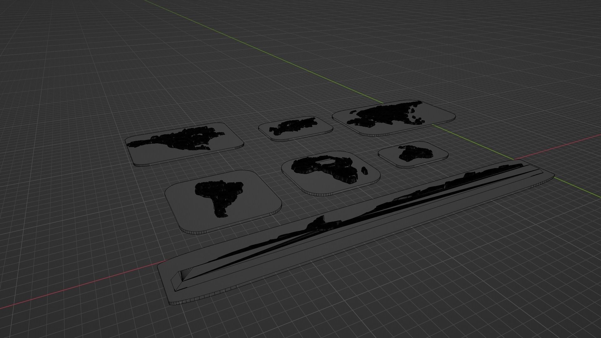 Continent - World Map Low-poly 3D model_7