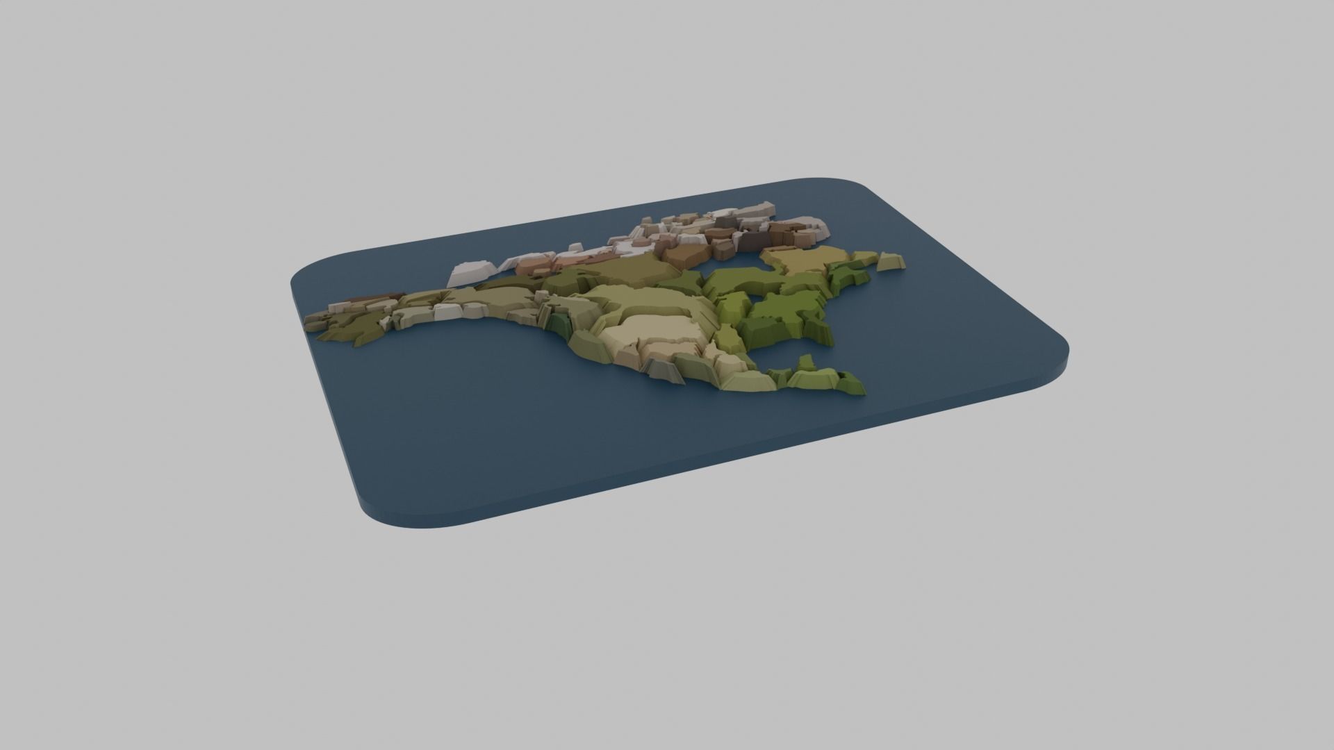 Continent - World Map Low-poly 3D model_3