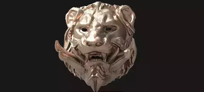 Samurai lion mask 1 3D model
