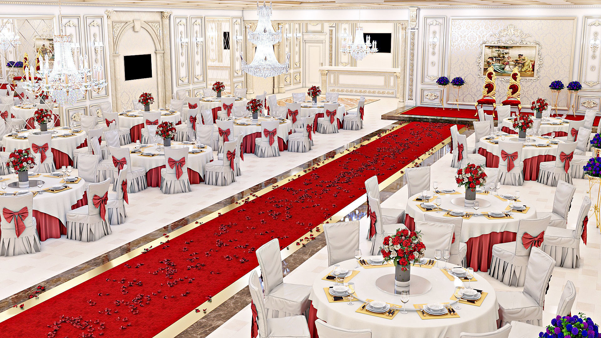 Classic Wedding Hall 3D model_17