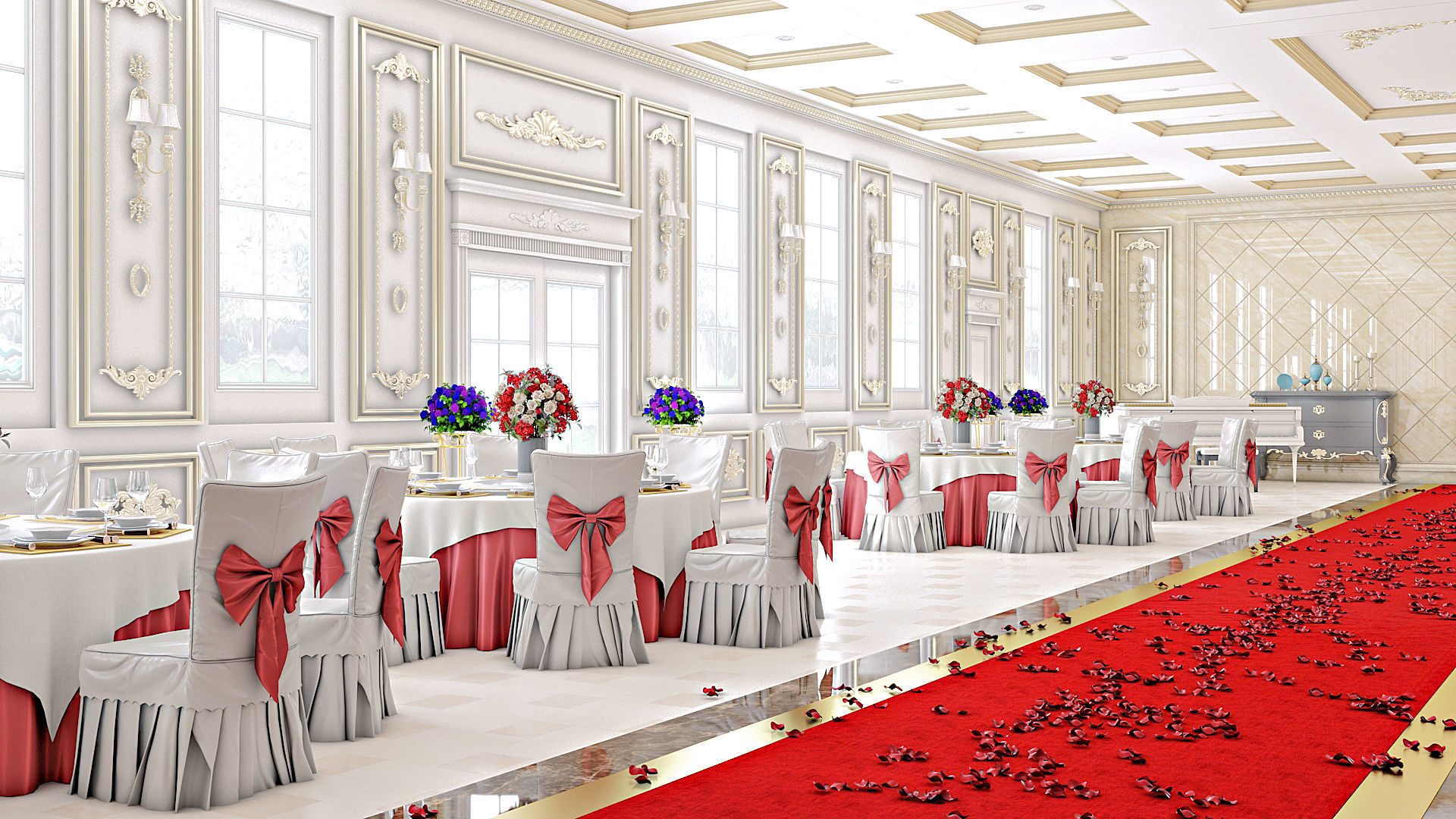 Classic Wedding Hall 3D model_9